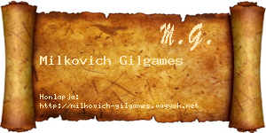 Milkovich Gilgames névjegykártya